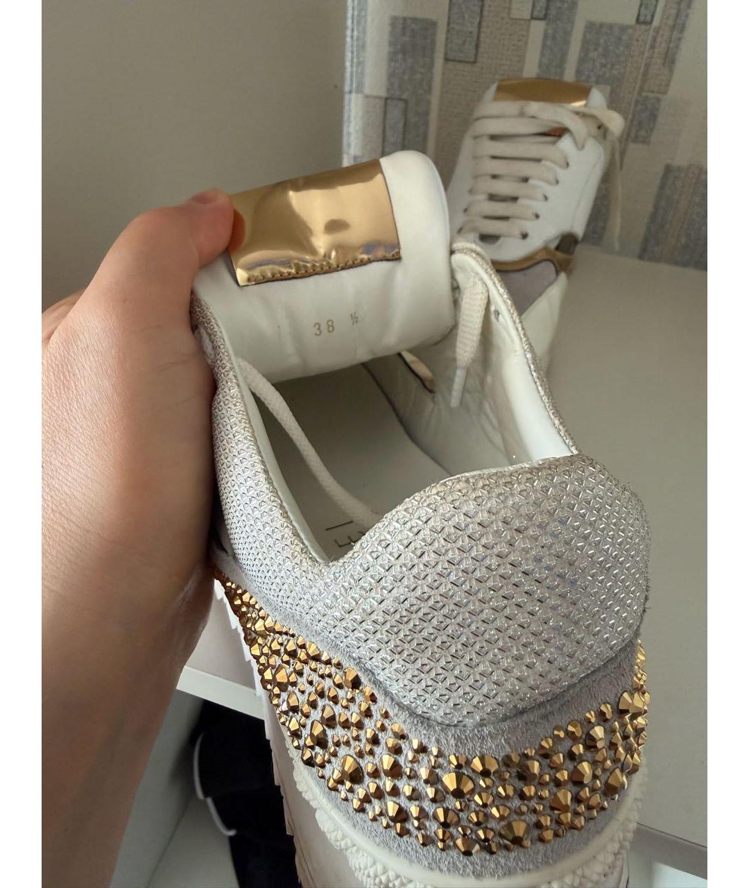 CASADEI Белые кожаные кроссовки, фото 5