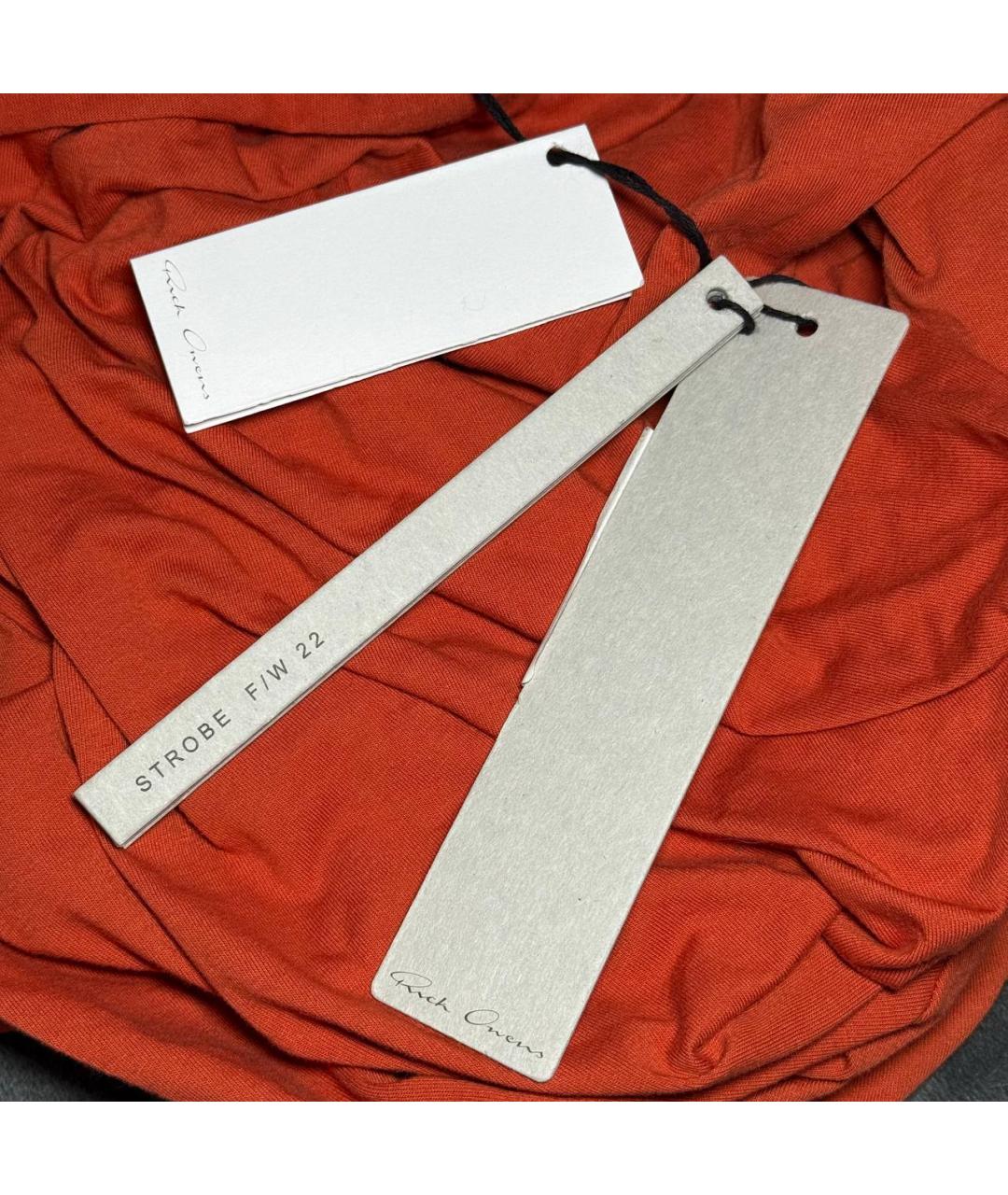 RICK OWENS Оранжевая футболка, фото 4