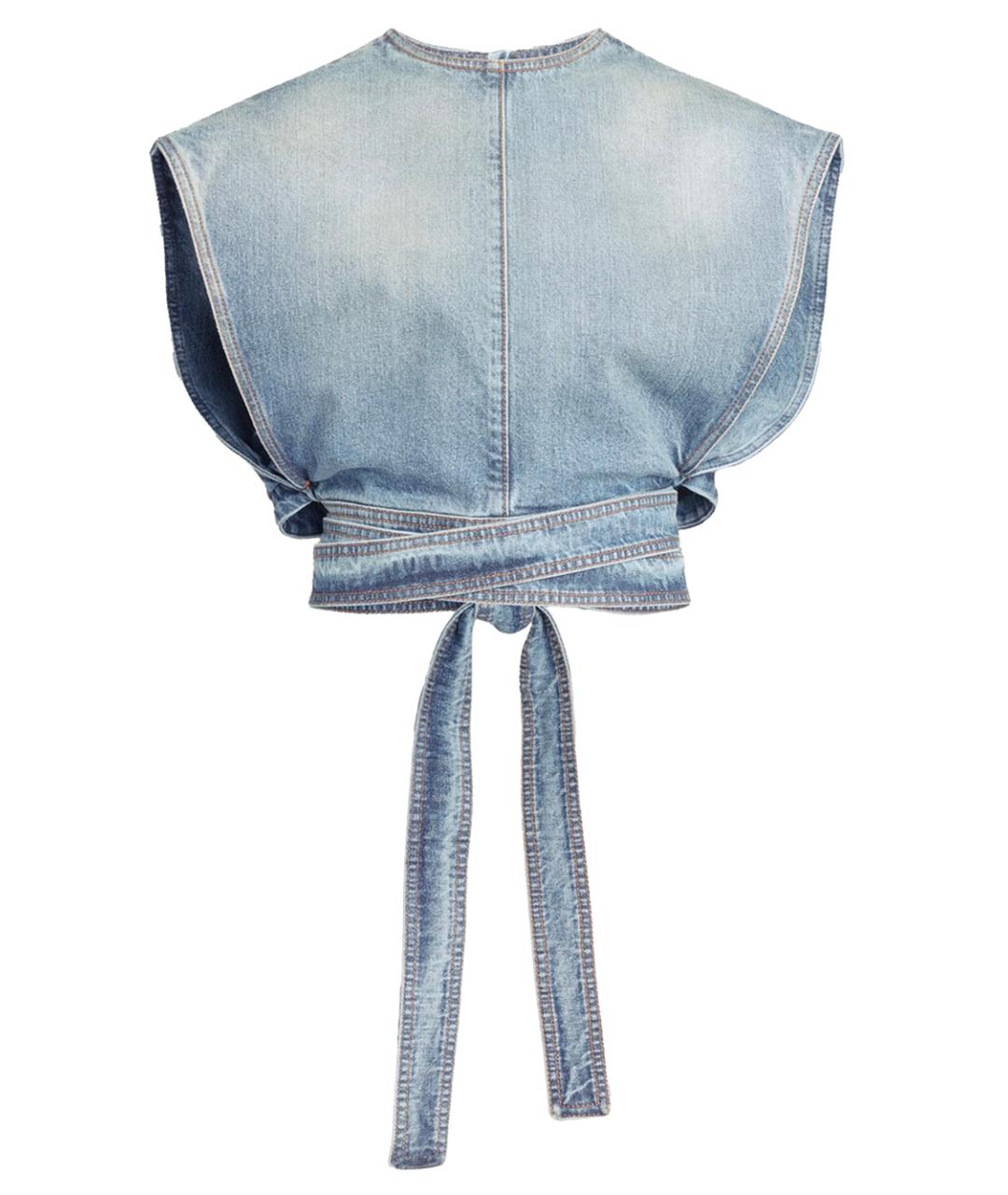 ALAIA Голубая хлопковая футболка, фото 1