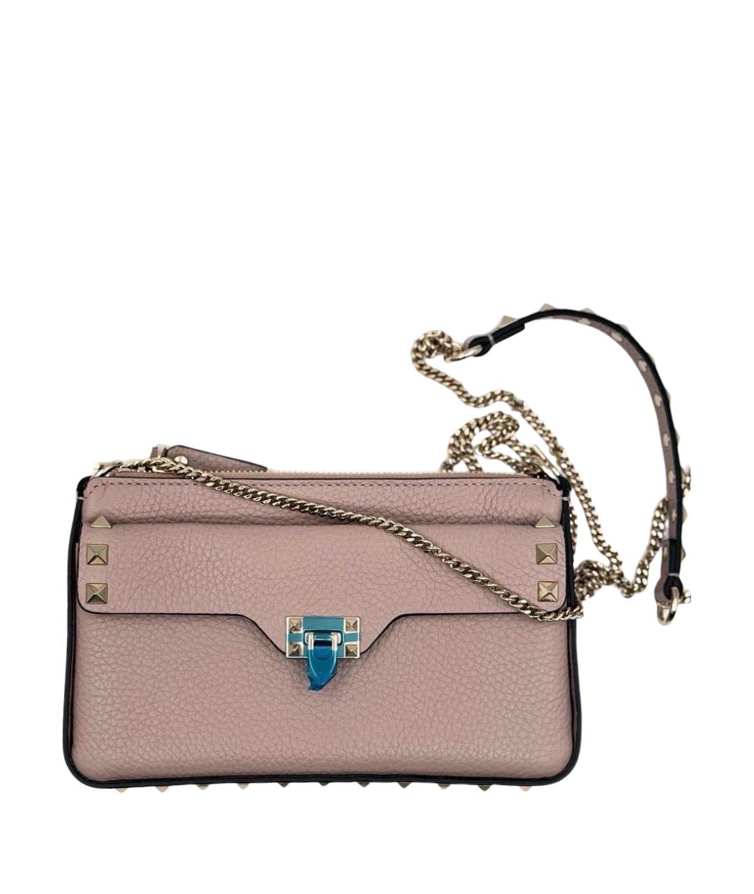 VALENTINO Розовая кожаная сумка через плечо, фото 1