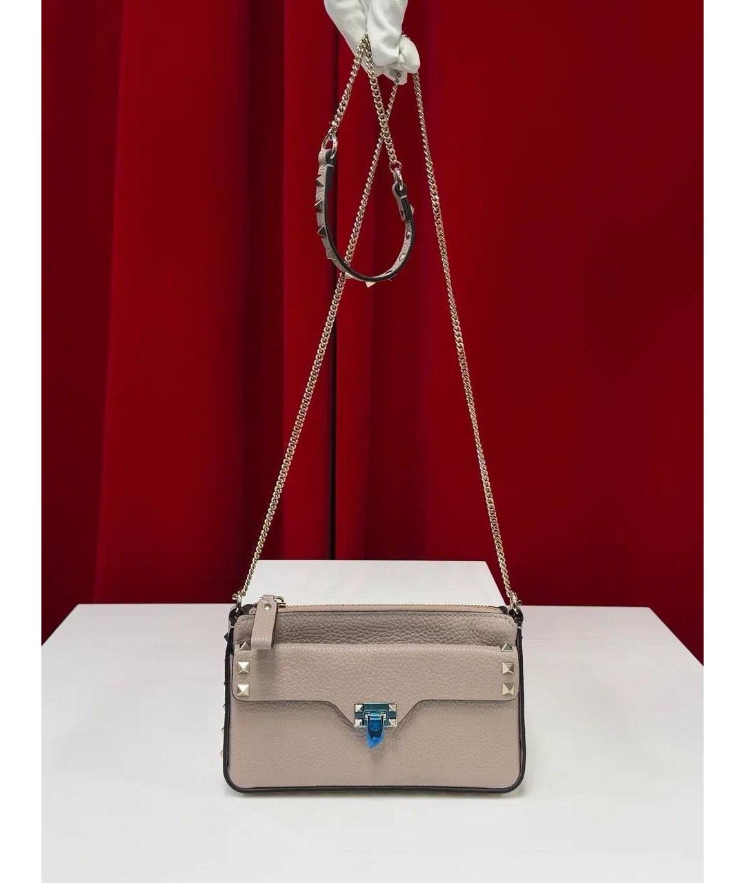 VALENTINO Розовая кожаная сумка через плечо, фото 2