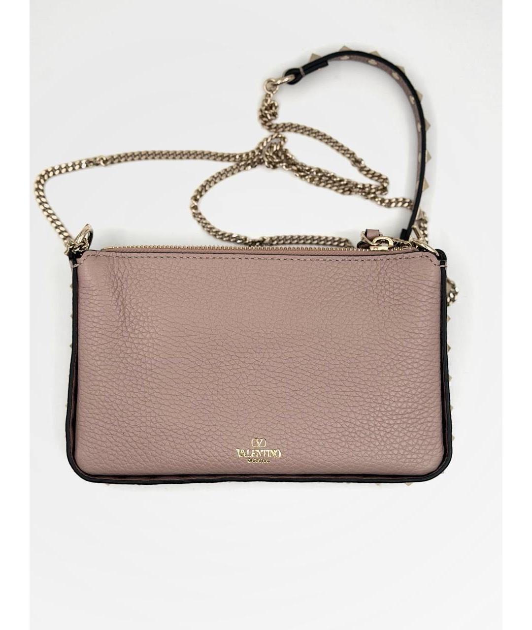VALENTINO Розовая кожаная сумка через плечо, фото 4