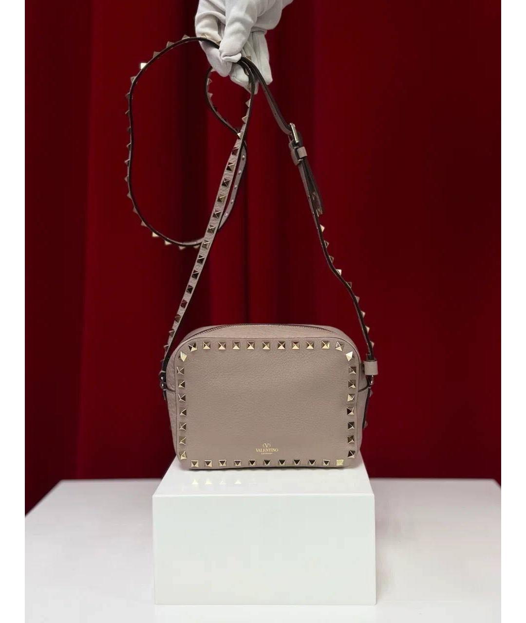 VALENTINO Розовая кожаная сумка через плечо, фото 4