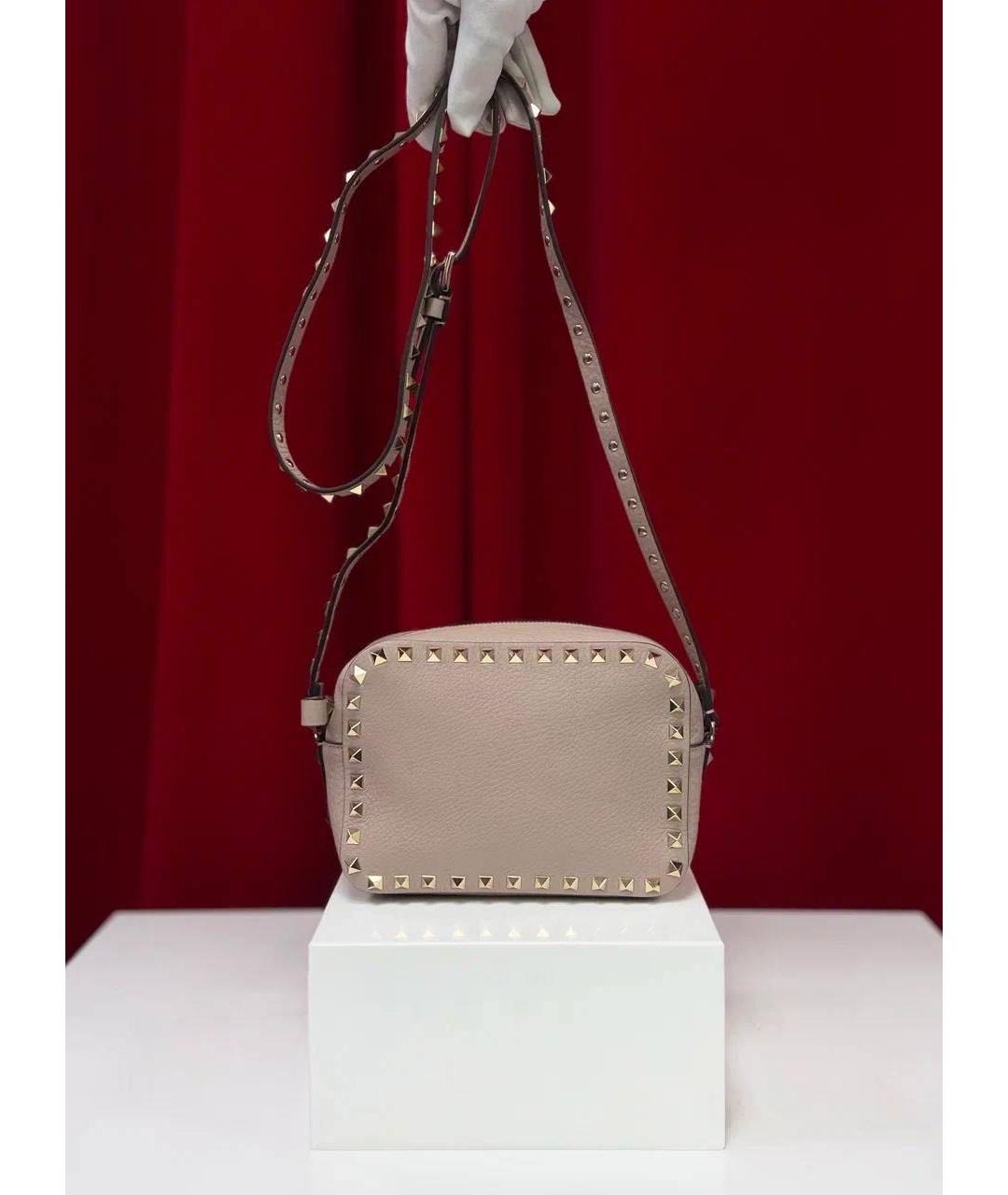 VALENTINO Розовая кожаная сумка через плечо, фото 5