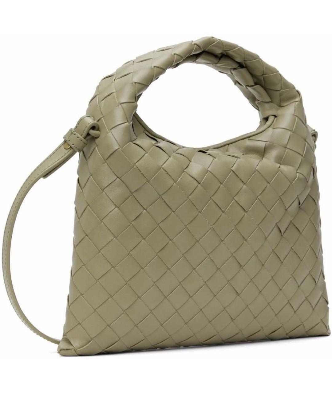 BOTTEGA VENETA Хаки кожаная сумка с короткими ручками, фото 2