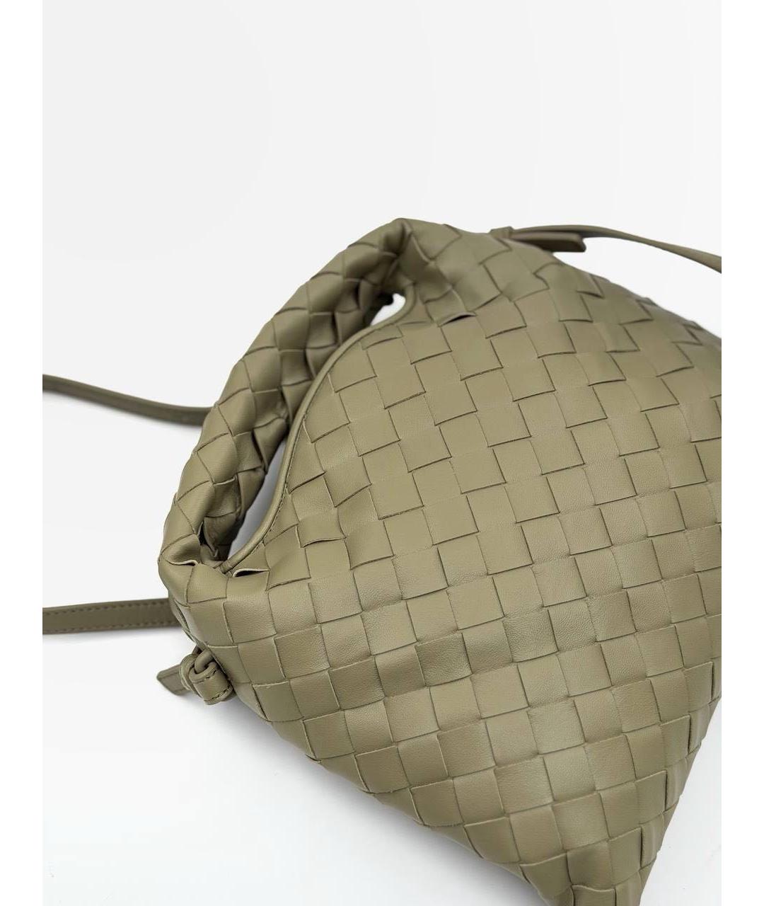 BOTTEGA VENETA Хаки кожаная сумка с короткими ручками, фото 3