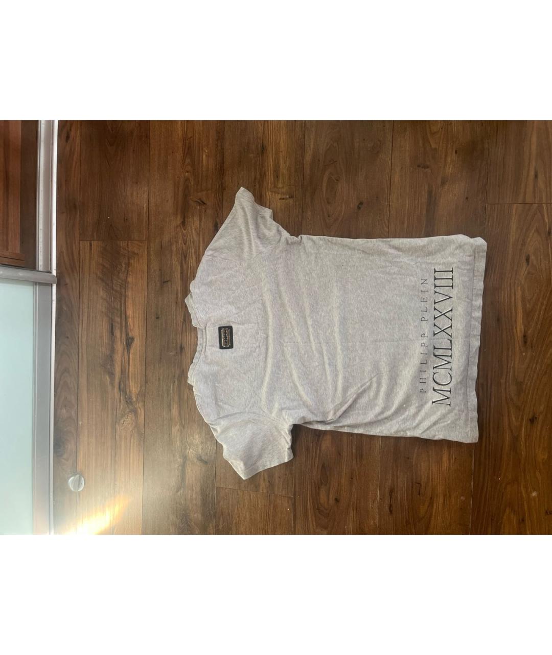 PHILIPP PLEIN Серая хлопковая футболка, фото 2