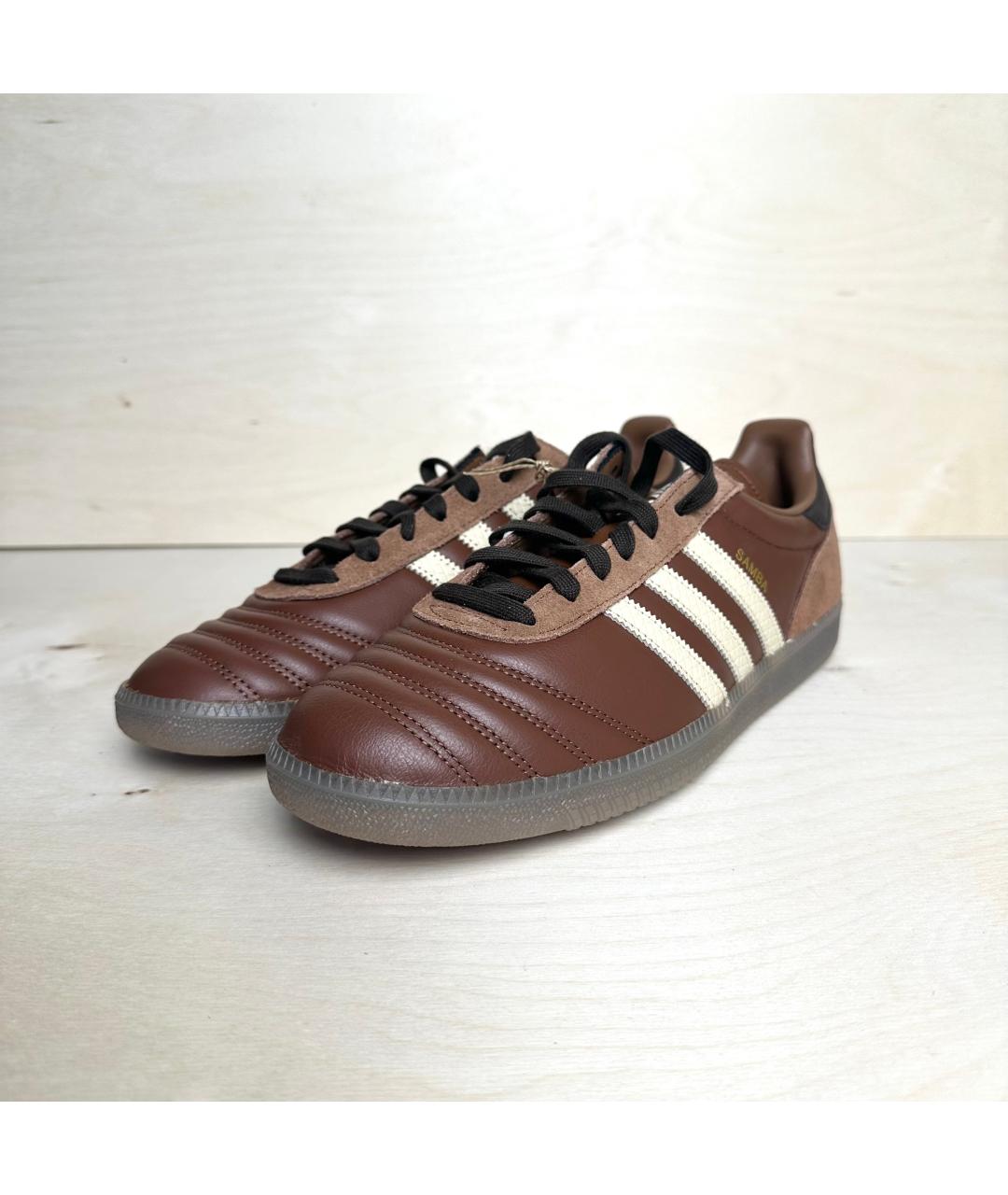 ADIDAS Коричневые кожаные низкие кроссовки / кеды, фото 2