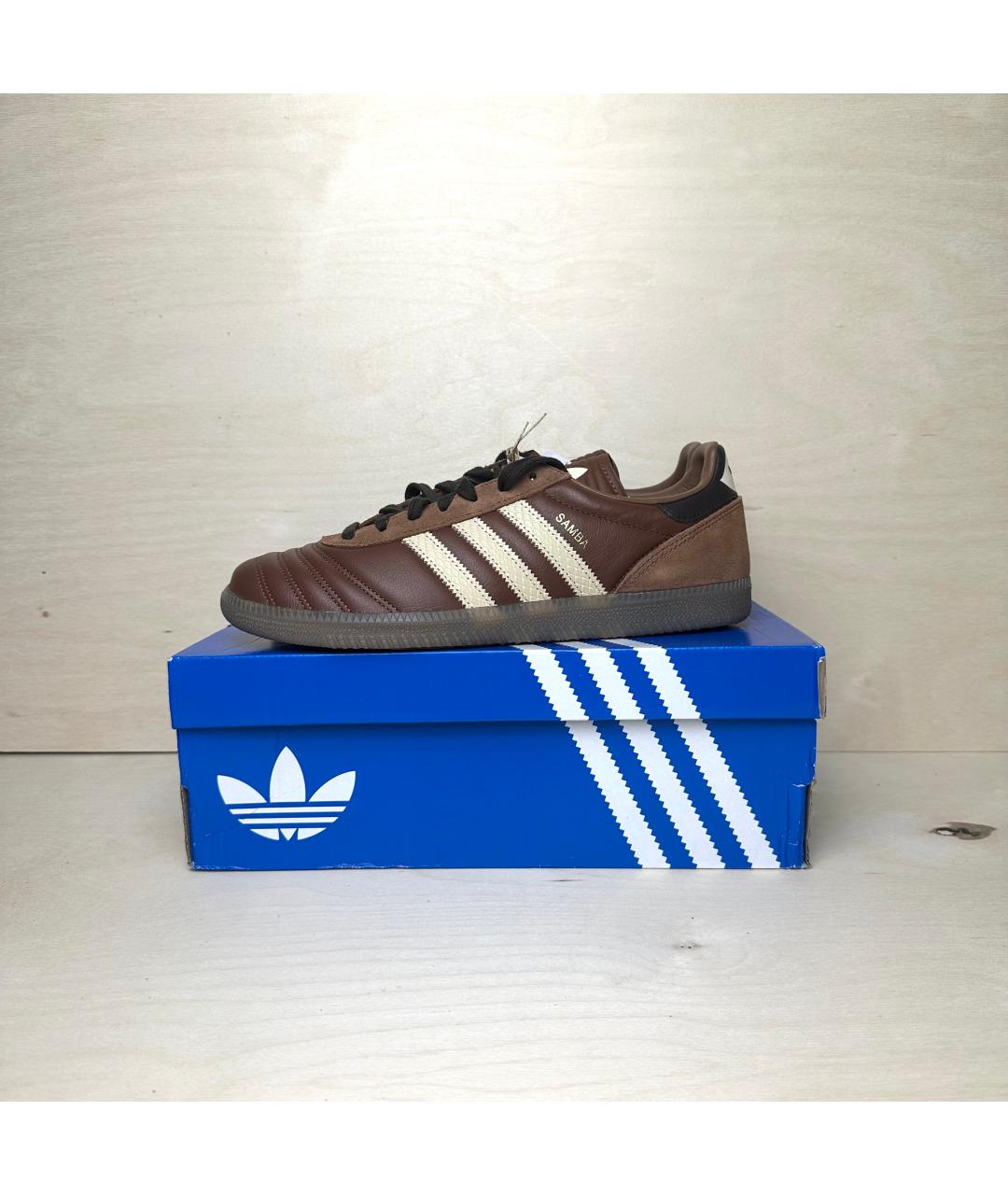 ADIDAS Коричневые кожаные низкие кроссовки / кеды, фото 3