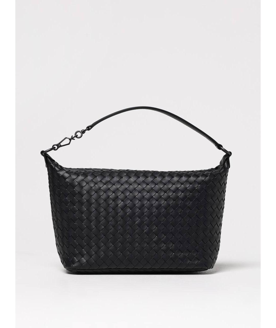 BOTTEGA VENETA Черная кожаная сумка с короткими ручками, фото 5