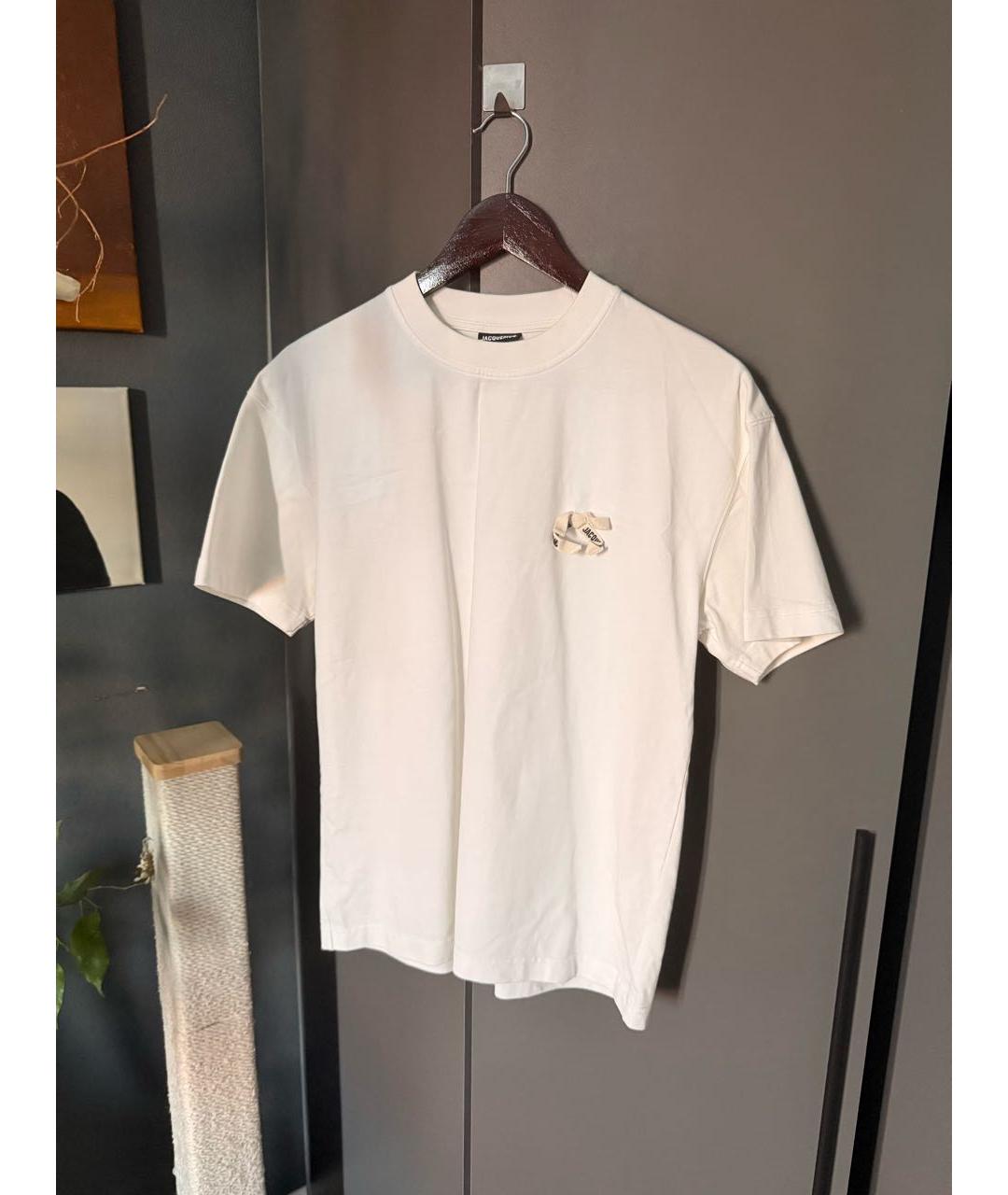 JACQUEMUS Белая хлопковая футболка, фото 7