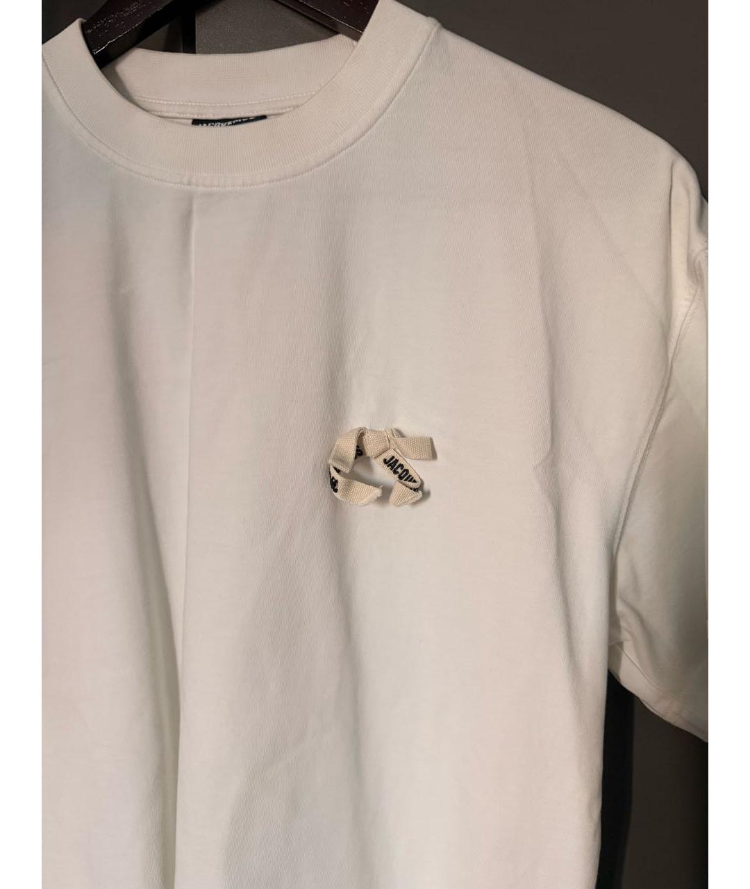 JACQUEMUS Белая хлопковая футболка, фото 4