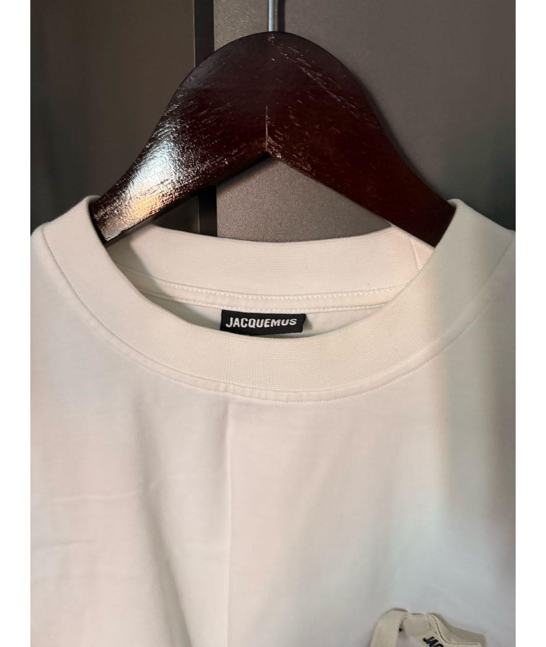 JACQUEMUS Белая хлопковая футболка, фото 3