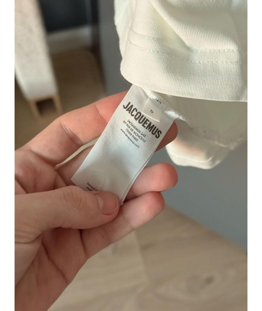 JACQUEMUS Белая хлопковая футболка, фото 6