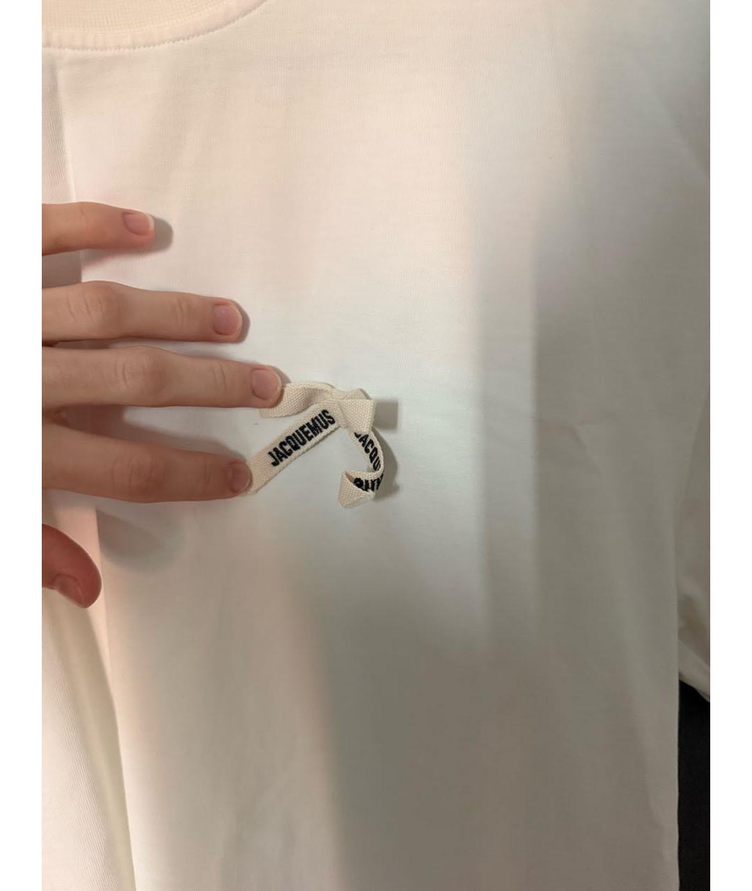 JACQUEMUS Белая хлопковая футболка, фото 5