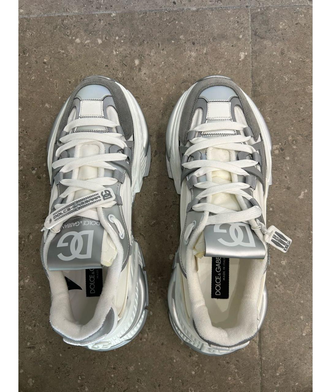 DOLCE&GABBANA Белые синтетические низкие кроссовки / кеды, фото 3