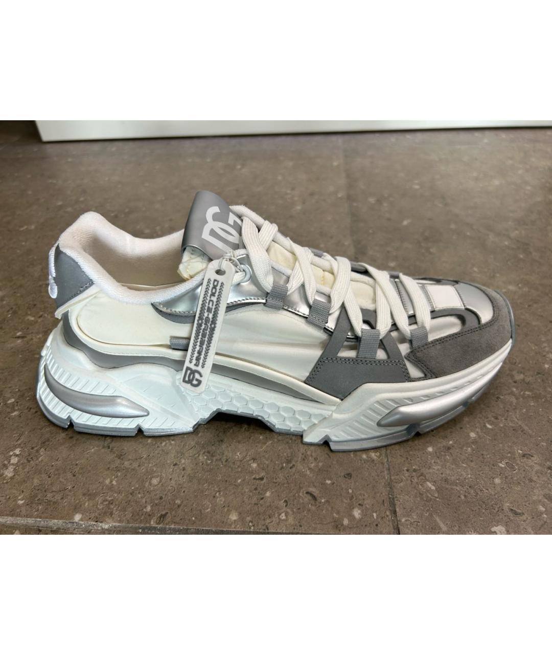 DOLCE&GABBANA Белые синтетические низкие кроссовки / кеды, фото 9