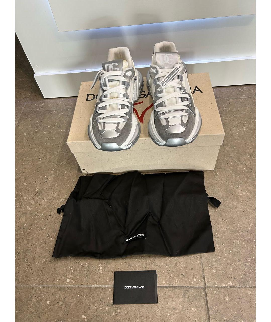 DOLCE&GABBANA Белые синтетические низкие кроссовки / кеды, фото 6