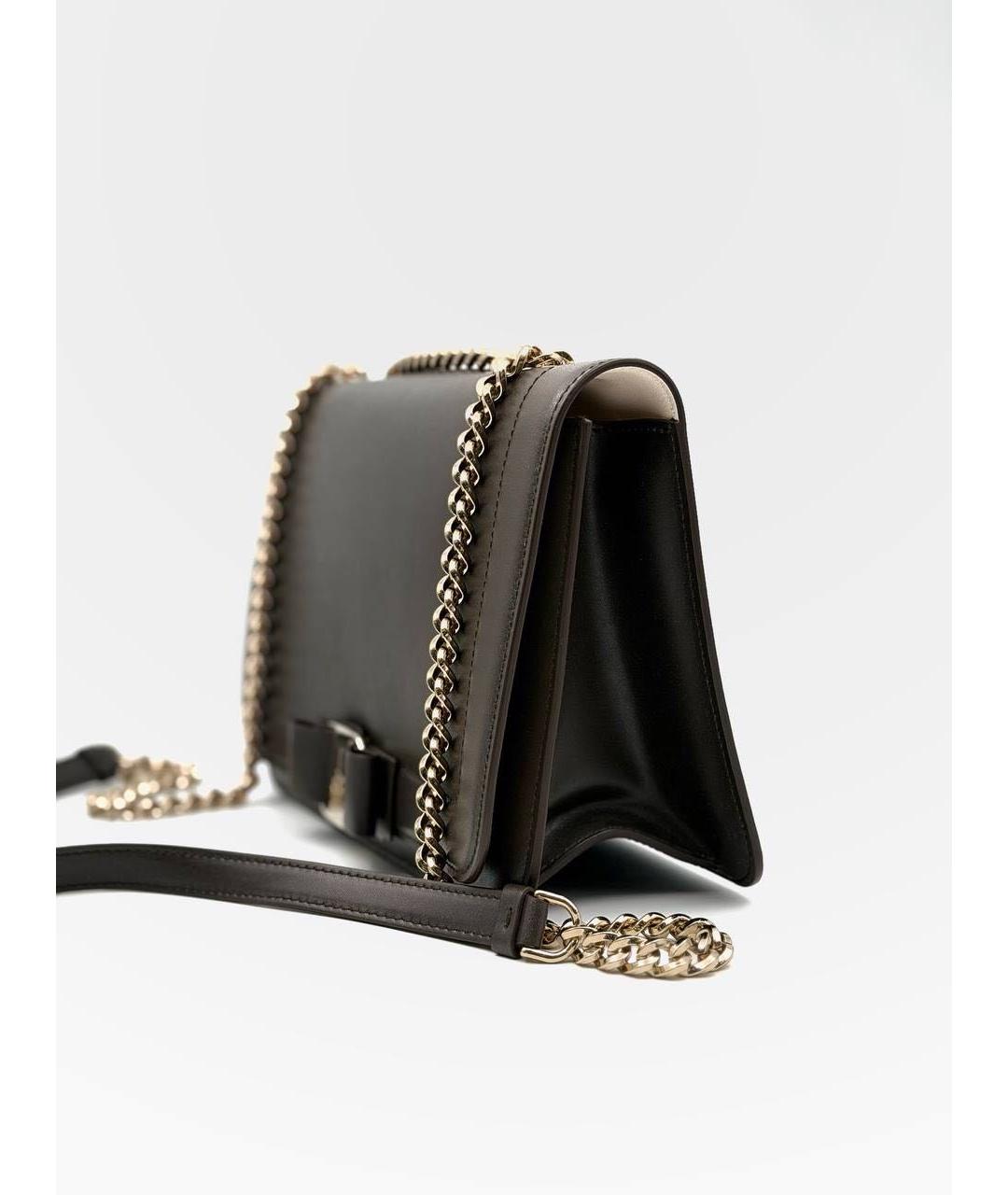 FERRAGAMO Коричневая кожаная сумка через плечо, фото 3