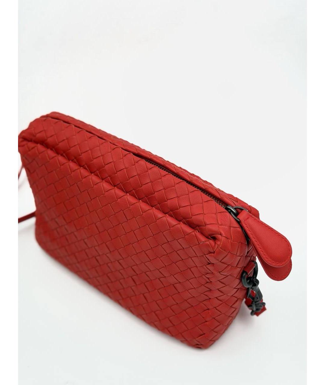 BOTTEGA VENETA Красная кожаная сумка через плечо, фото 2