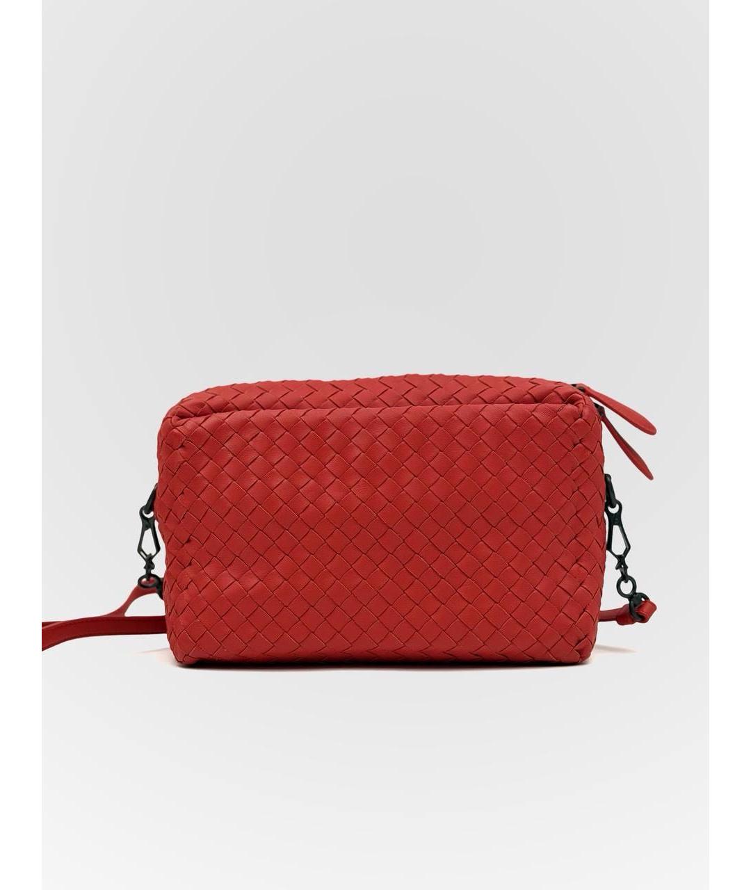 BOTTEGA VENETA Красная кожаная сумка через плечо, фото 6