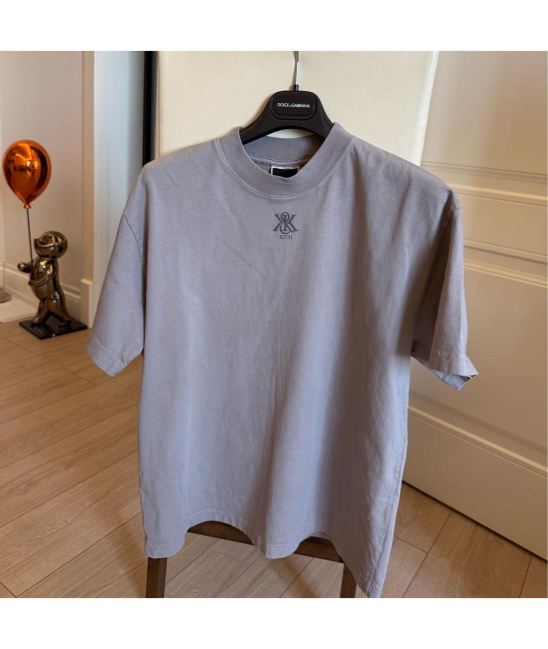 KITH Антрацитовая хлопковая футболка, фото 5