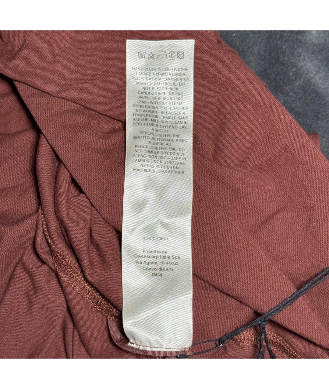 RICK OWENS Коричневая футболка, фото 8