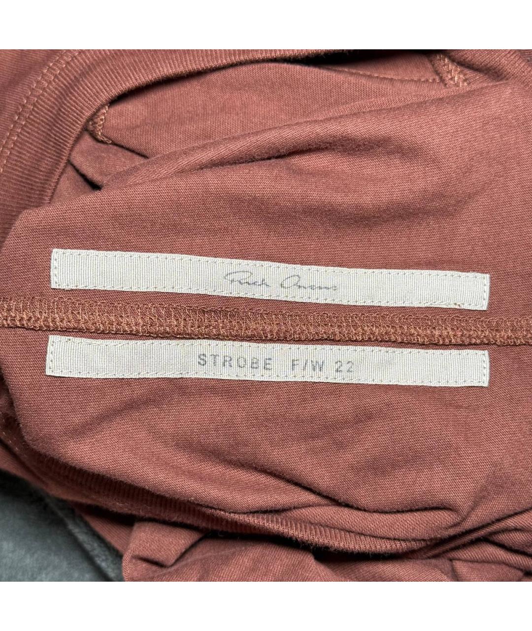 RICK OWENS Коричневая футболка, фото 6