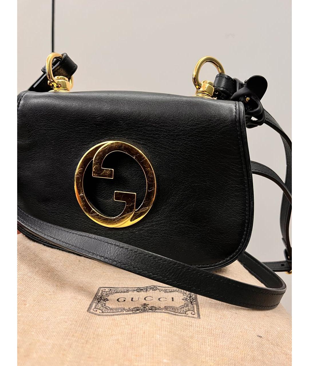 GUCCI Черная кожаная сумка через плечо, фото 2