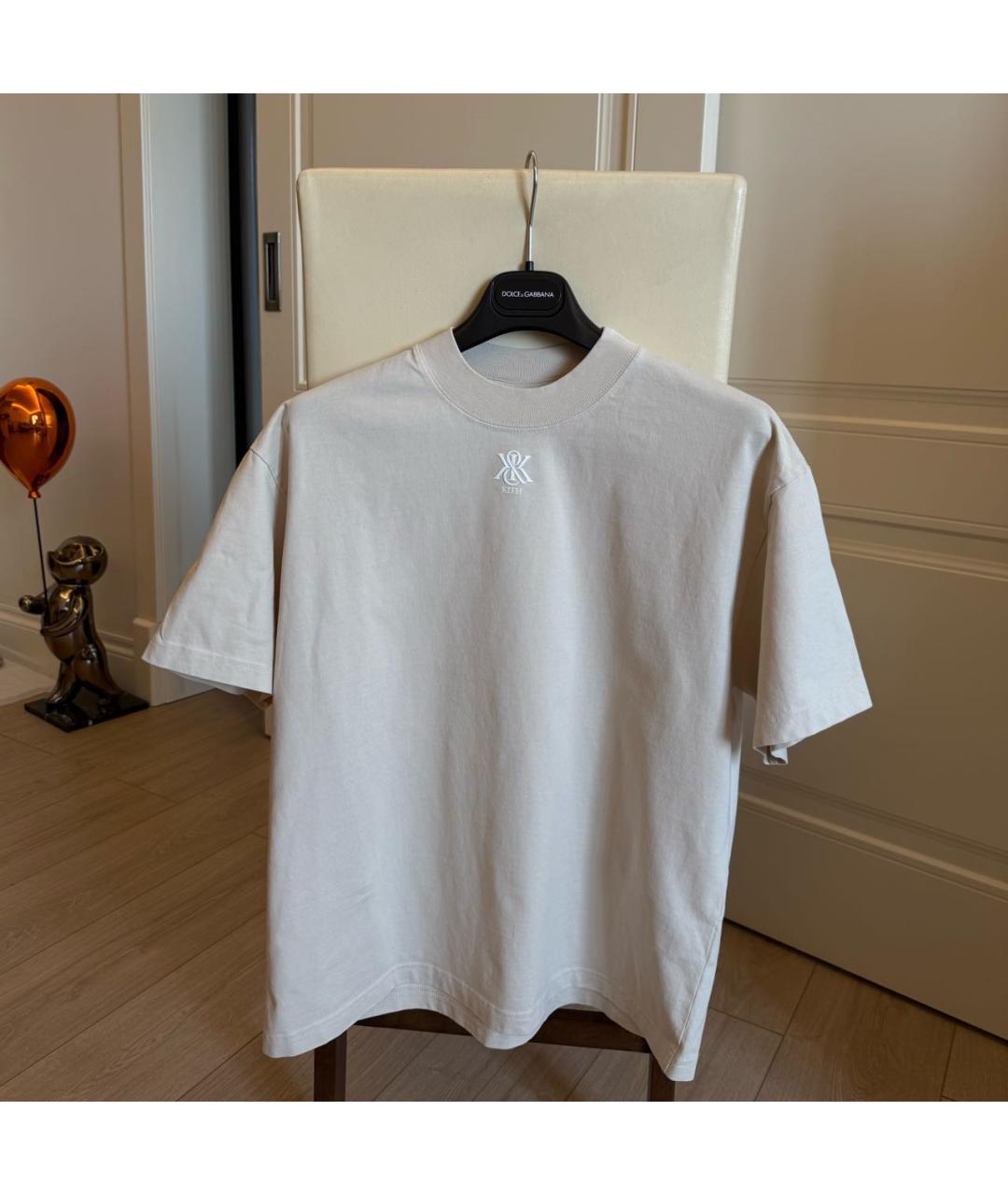 KITH Бежевая хлопковая футболка, фото 5