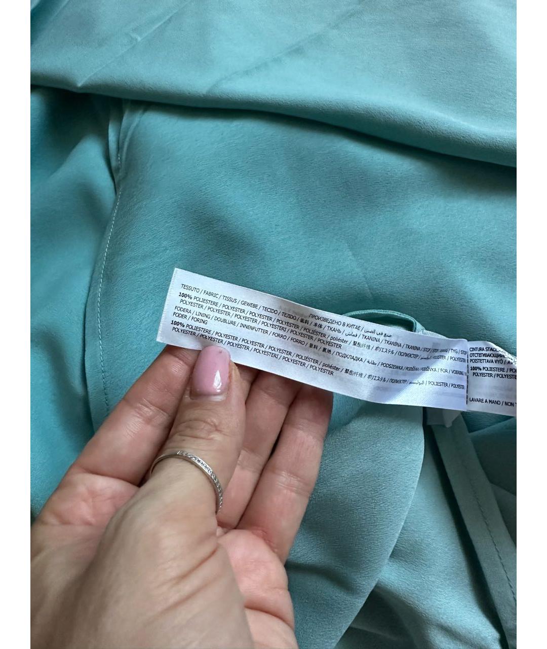 TWIN-SET Зеленые полиэстеровое коктейльное платье, фото 6