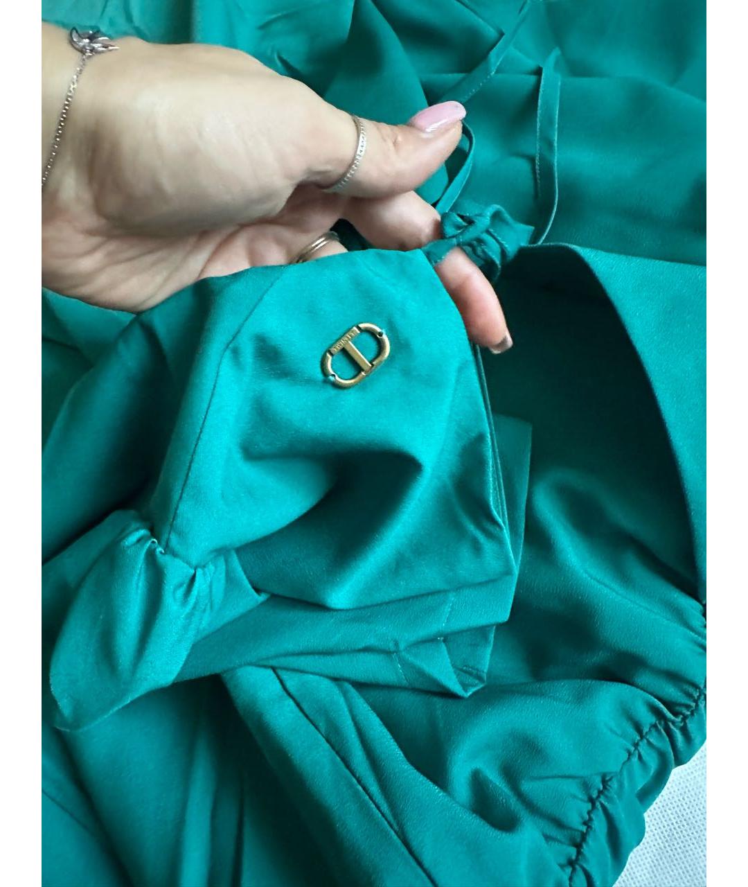 TWIN-SET Зеленые полиэстеровое коктейльное платье, фото 8