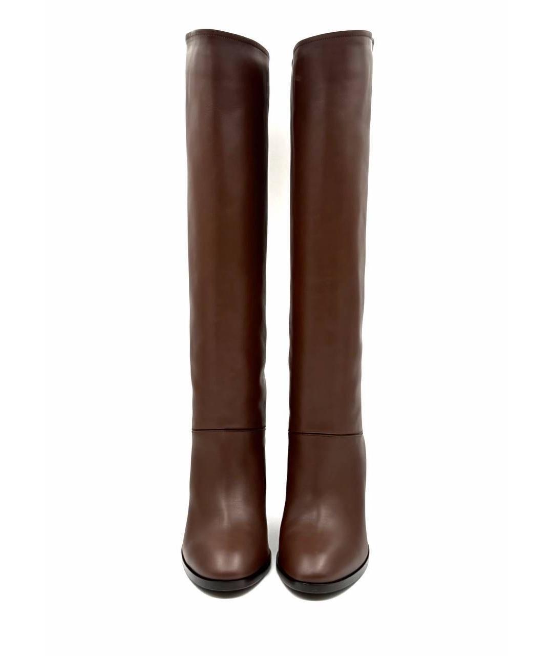 LORO PIANA Коричневые кожаные сапоги, фото 3