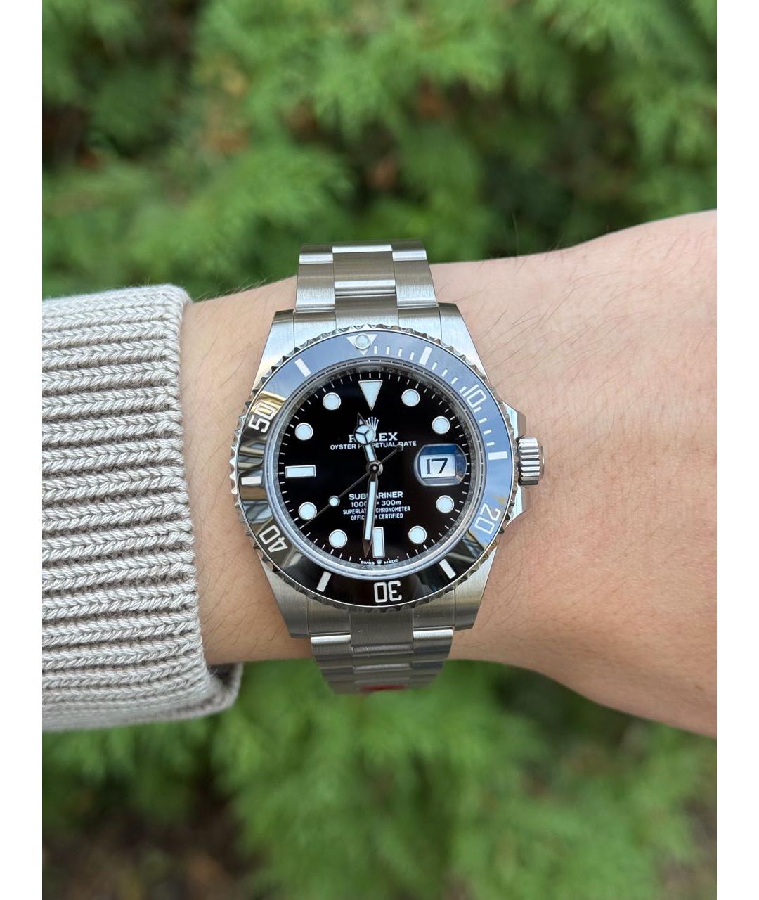 ROLEX Черные стальные часы, фото 2