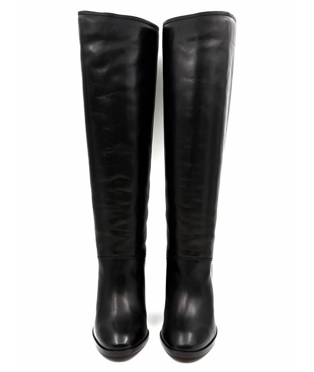 LORO PIANA Черные кожаные сапоги, фото 3