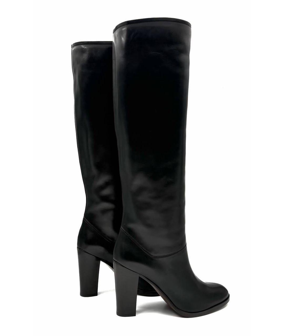 LORO PIANA Черные кожаные сапоги, фото 5