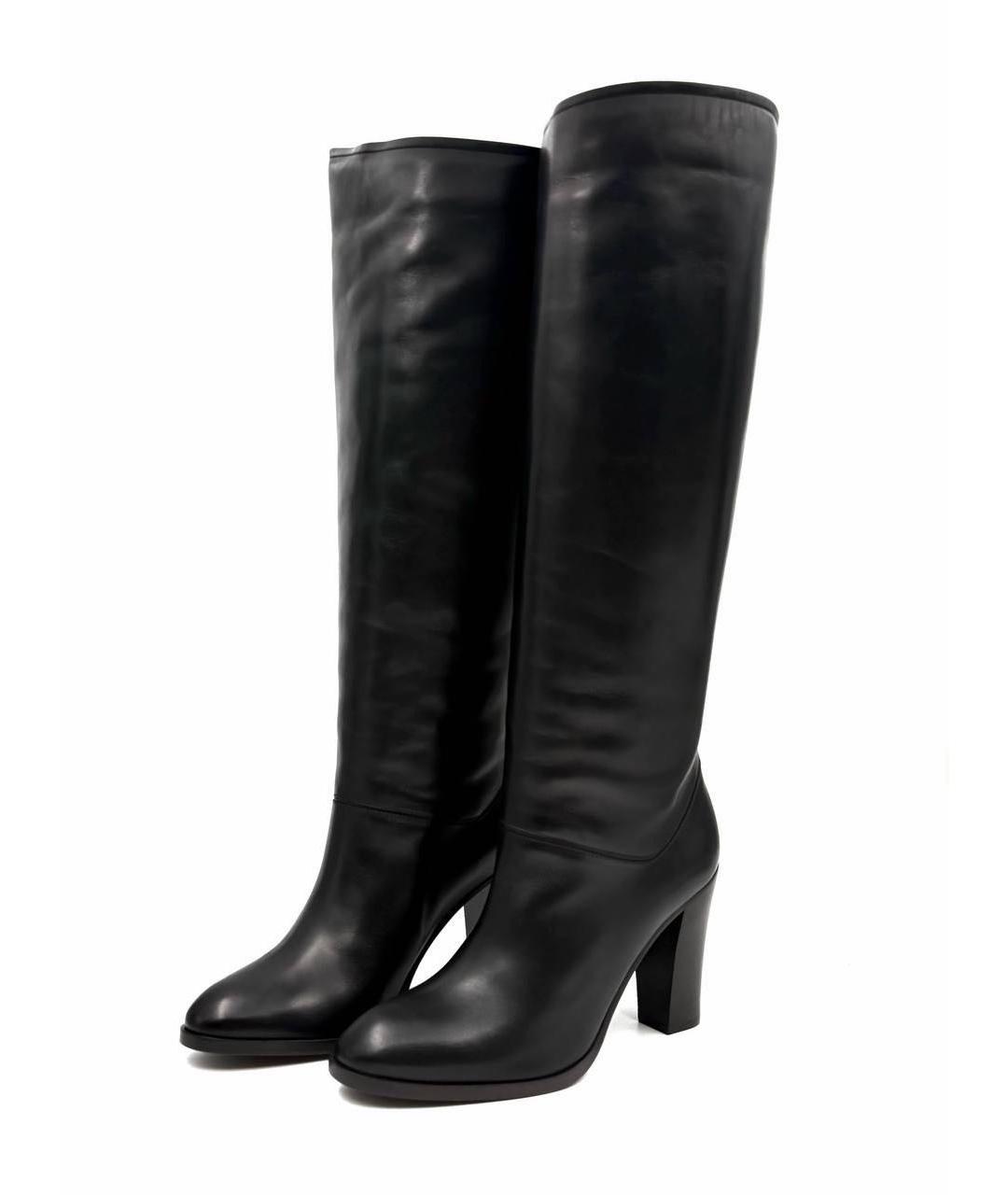 LORO PIANA Черные кожаные сапоги, фото 2