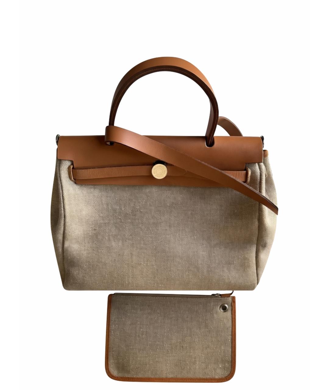 HERMES Коричневая тканевая сумка через плечо, фото 1