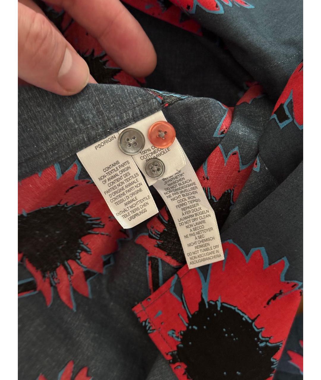 PAUL SMITH Синяя хлопковая кэжуал рубашка, фото 6