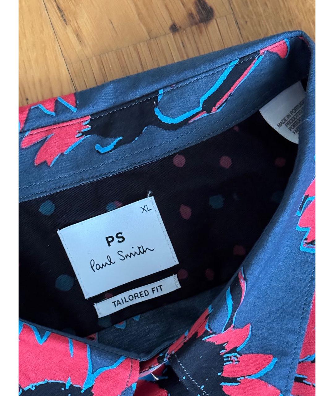 PAUL SMITH Синяя хлопковая кэжуал рубашка, фото 4