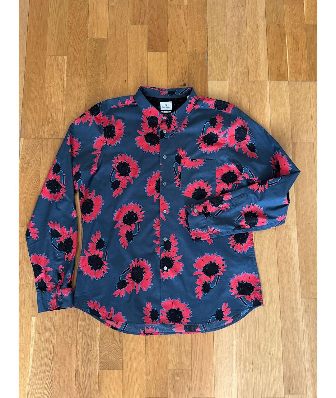 PAUL SMITH Синяя хлопковая кэжуал рубашка, фото 9