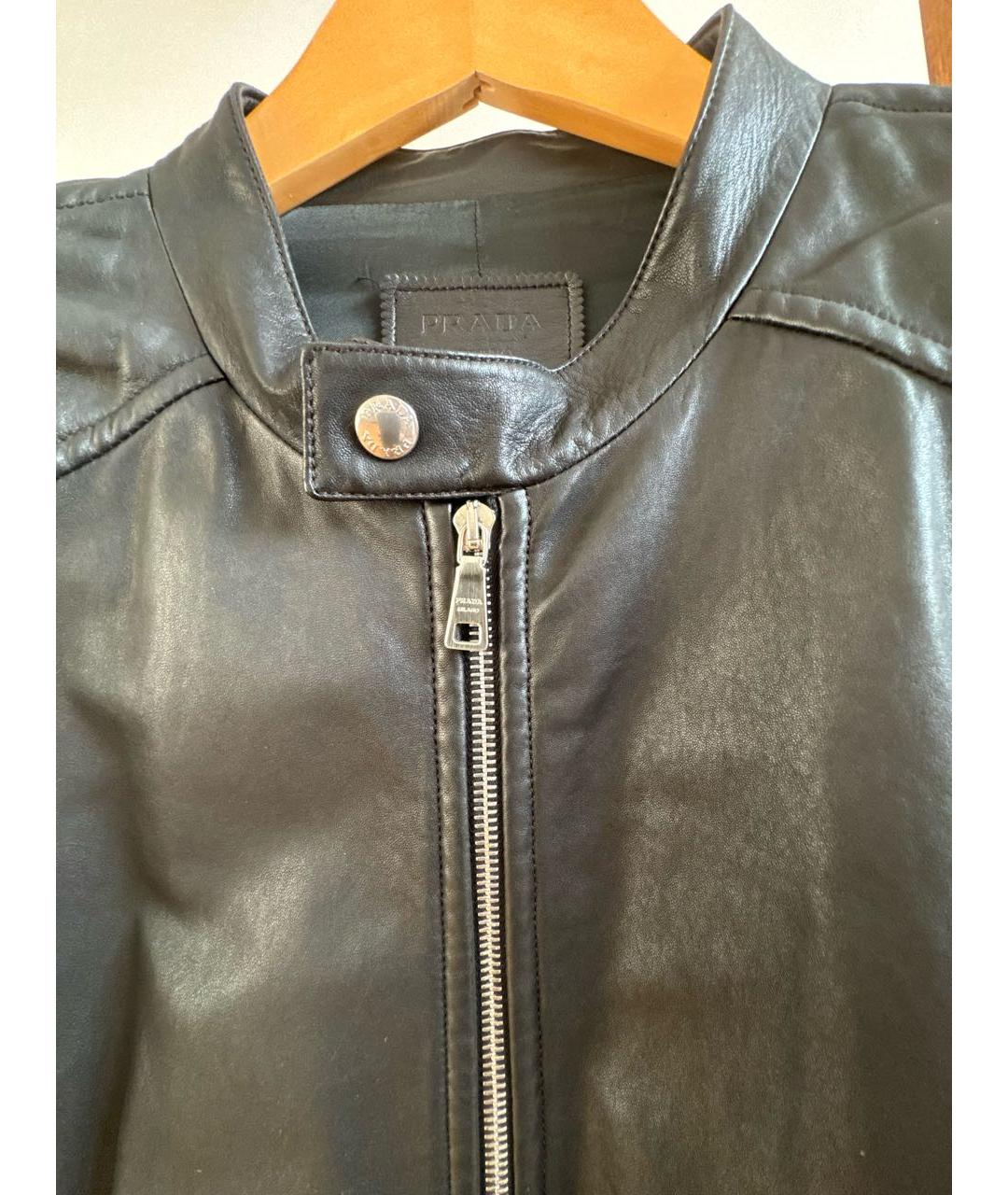 PRADA Черная кожаная куртка, фото 6