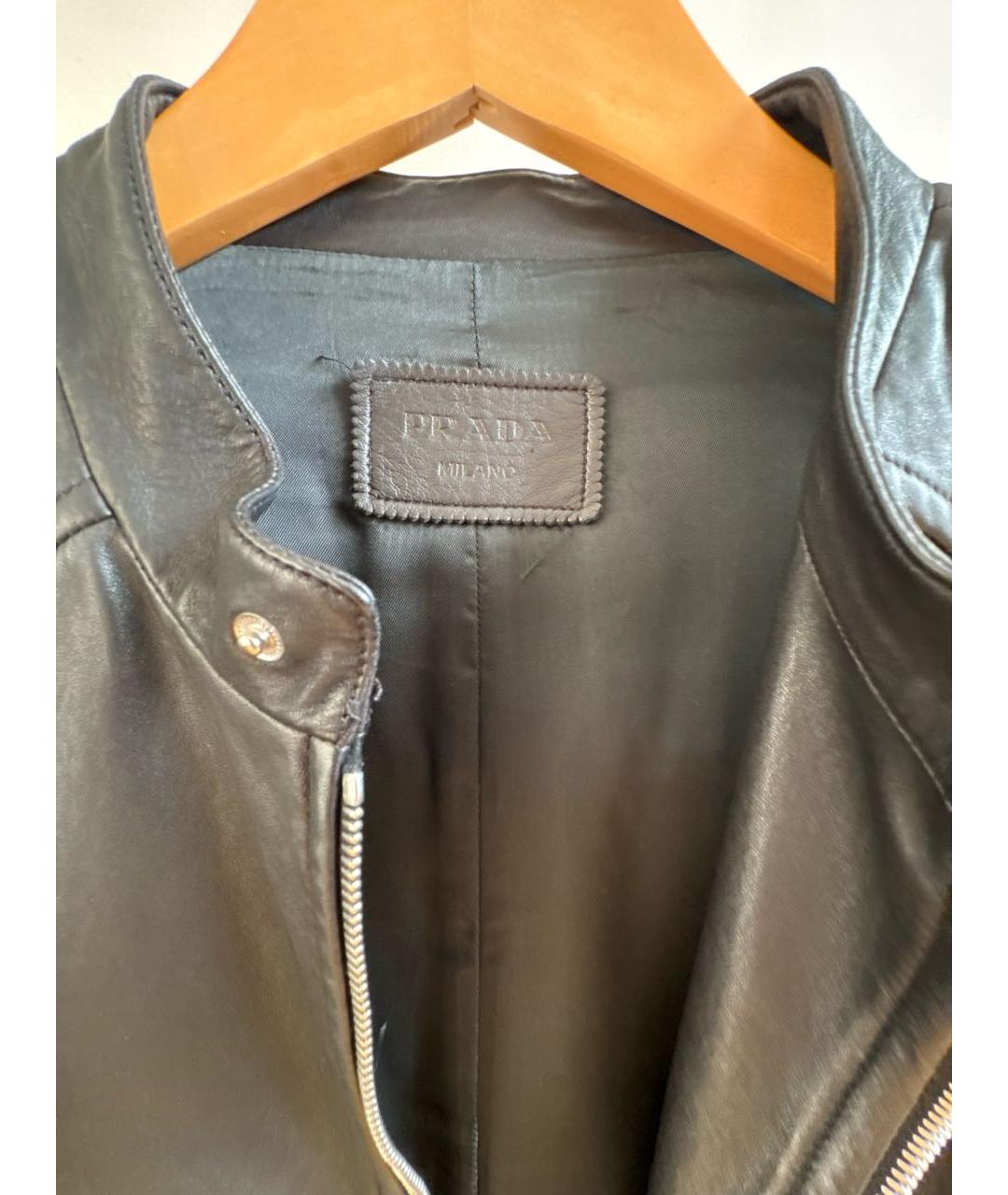PRADA Черная кожаная куртка, фото 3