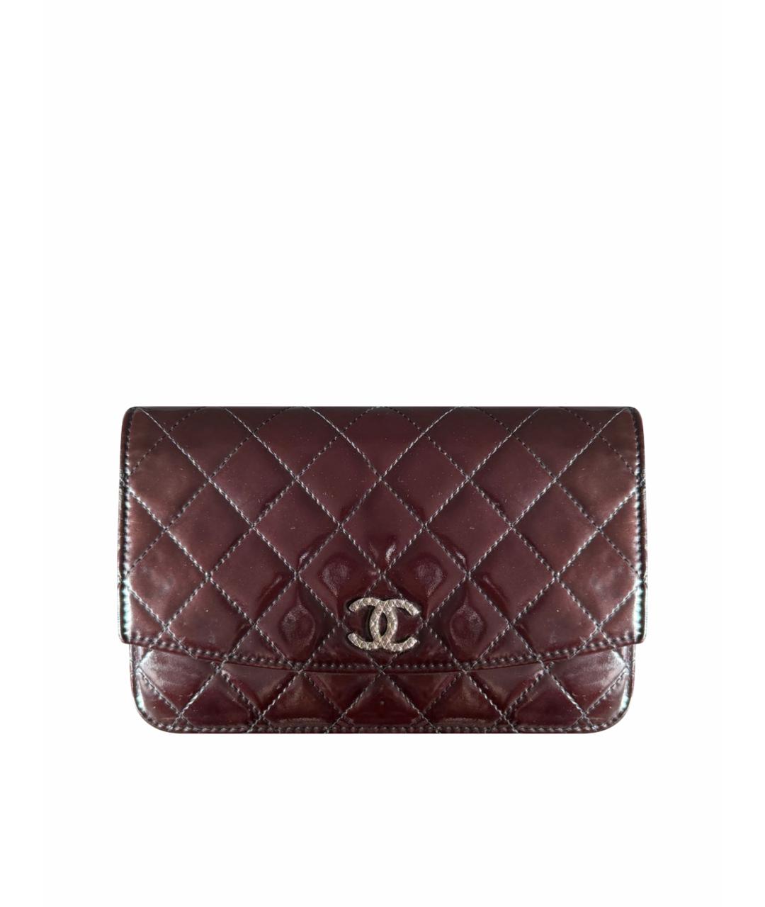 CHANEL Коричневая сумка через плечо из лакированной кожи, фото 1