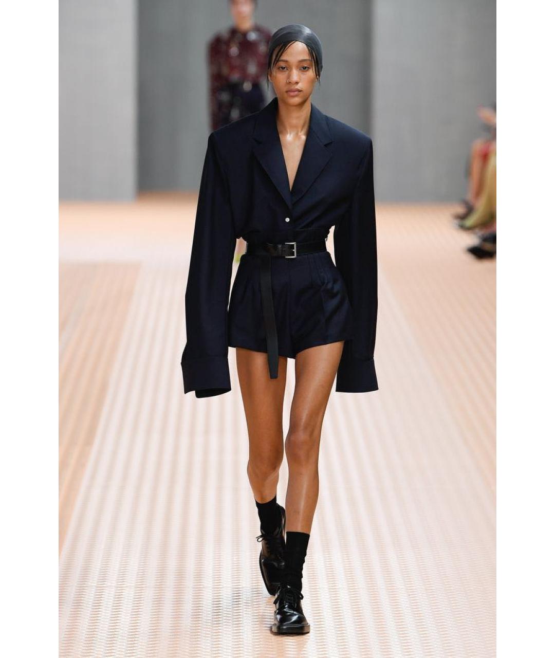 PRADA Темно-синие шерстяные шорты, фото 6