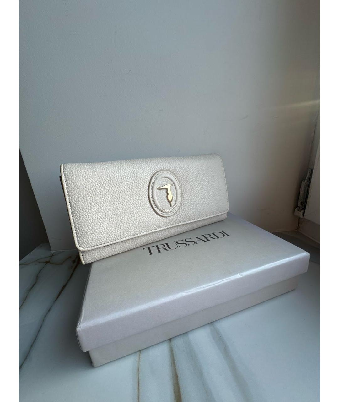 TRUSSARDI Бежевый кошелек из искусственной кожи, фото 2