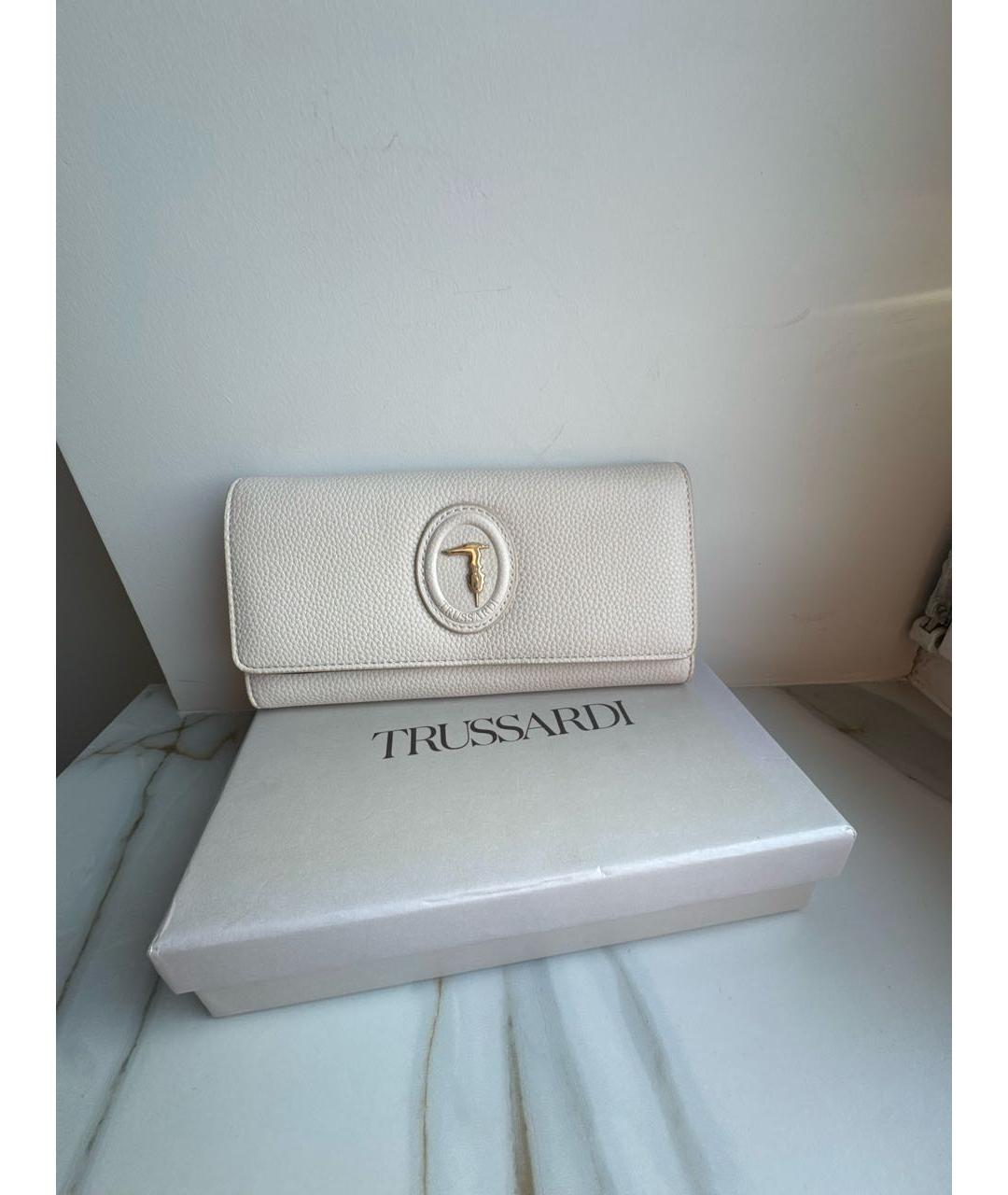 TRUSSARDI Бежевый кошелек из искусственной кожи, фото 6