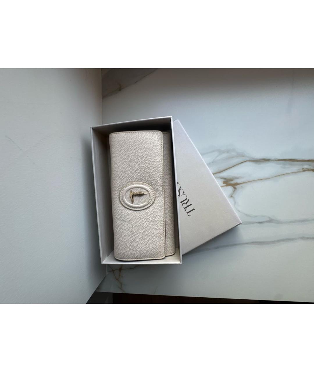 TRUSSARDI Бежевый кошелек из искусственной кожи, фото 5