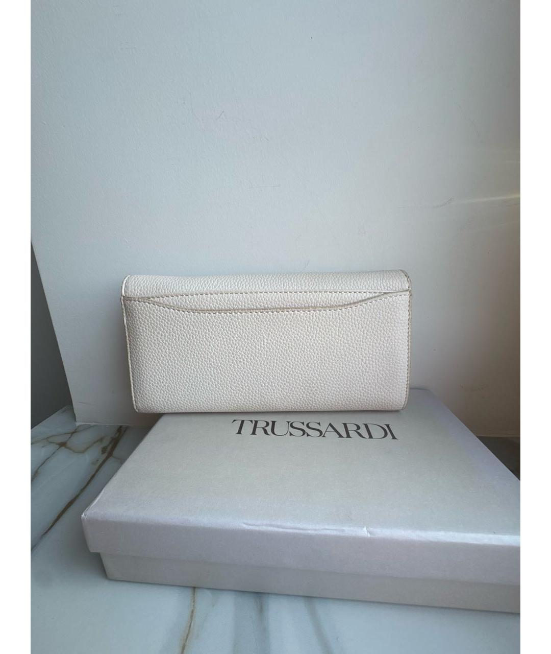 TRUSSARDI Бежевый кошелек из искусственной кожи, фото 3