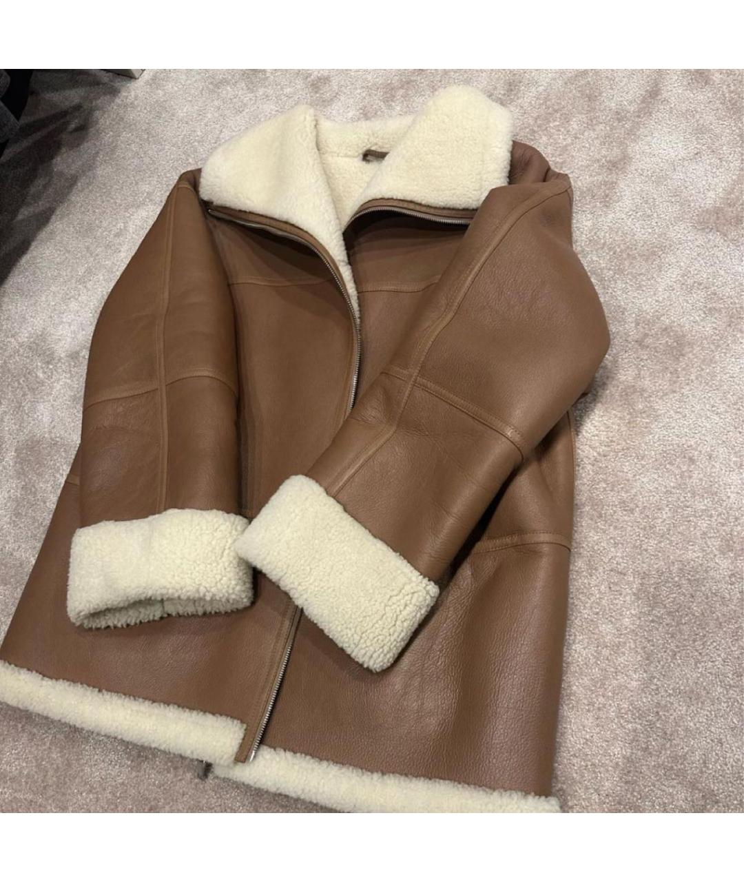 TOTEME Бежевая кожаная дубленка, фото 6